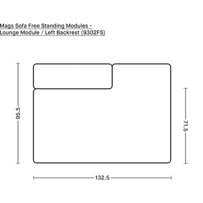 Mags Sofa - Free Standing Modules by HAY - Lounge Module / Left Backrest (9302FS)