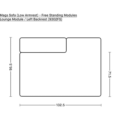 Mags Sofa (Low Armrest) - Free Standing Modules by HAY / Lounge Module / Left Backrest (9302FS)