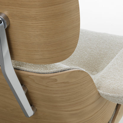 Eames Lounge Chair by Vitra -Lacquered Chestnut / 02 Cream Pearl Nubia