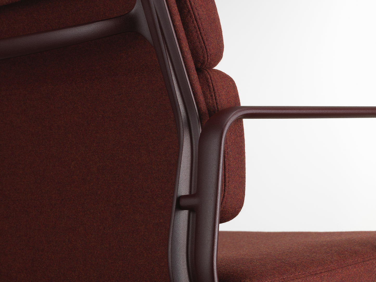 Soft Pad Conference Chair EA 208 by Vitra - Dark Bordeaux Powder-Coated Aluminium / Cosy 2 Chestnut (F80)