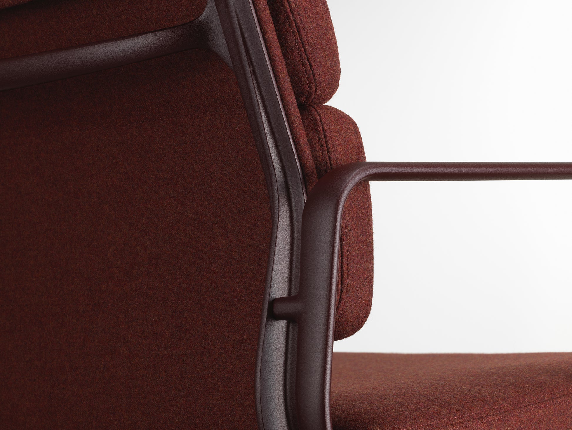 Soft Pad Conference Chair EA 208 by Vitra - Dark Bordeaux Powder-Coated Aluminium / Cosy 2 Chestnut (F80)