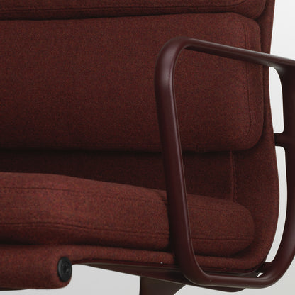 Soft Pad Conference Chair EA 208 by Vitra - Dark Bordeaux Powder-Coated Aluminium / Cosy 2 Chestnut (F80)