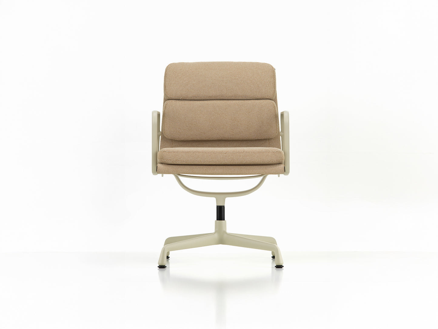 Soft Pad Conference Chair EA 208 by Vitra - Chalk Powder-Coated Aluminium / Laser RE Papyrus Cream (F40)
