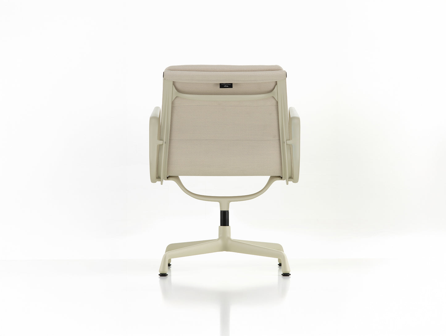 Soft Pad Conference Chair EA 208 by Vitra - Chalk Powder-Coated Aluminium / Track Light Grey Cream (F120)