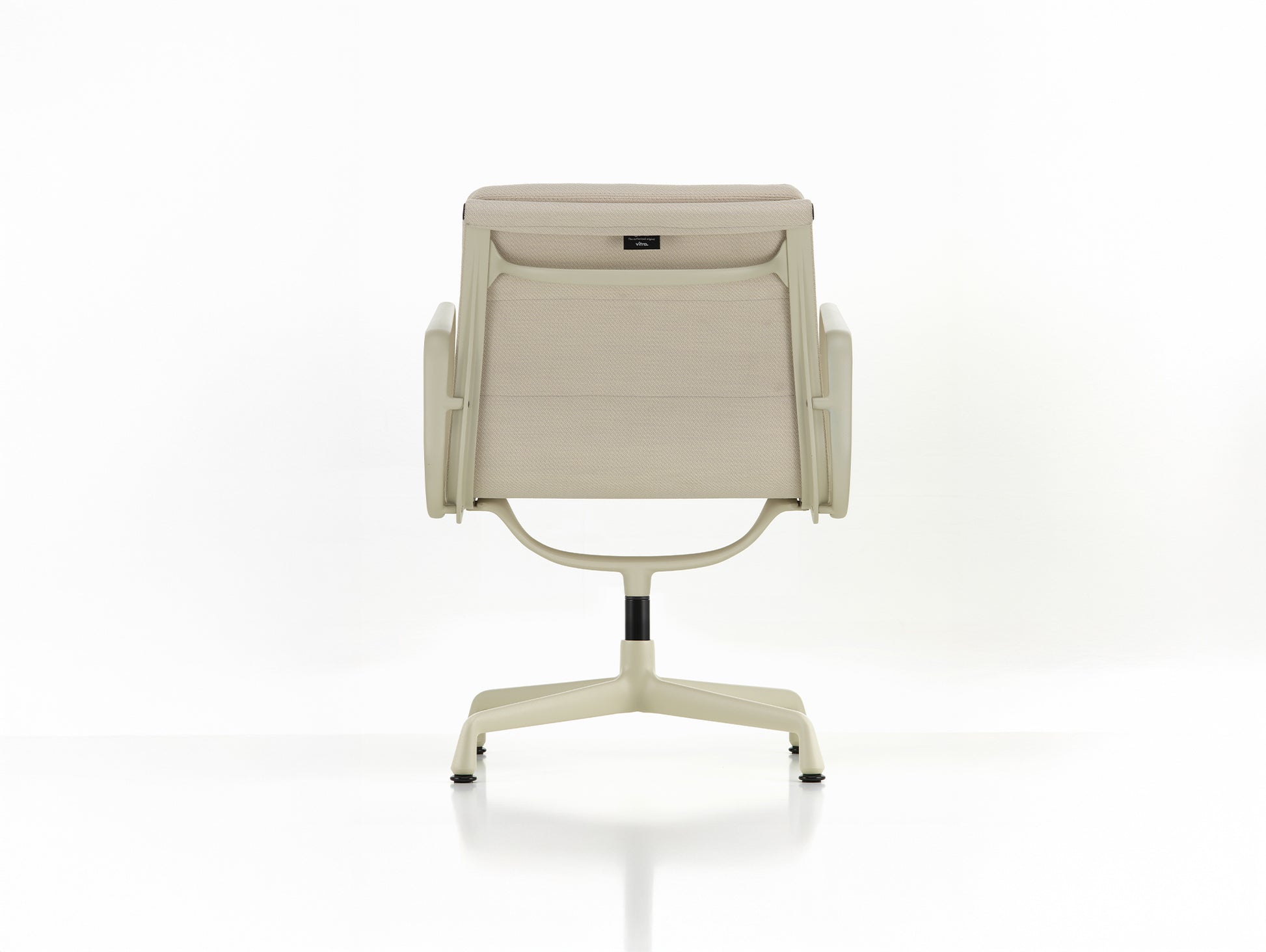 Soft Pad Conference Chair EA 208 by Vitra - Chalk Powder-Coated Aluminium / Track Light Grey Cream (F120)