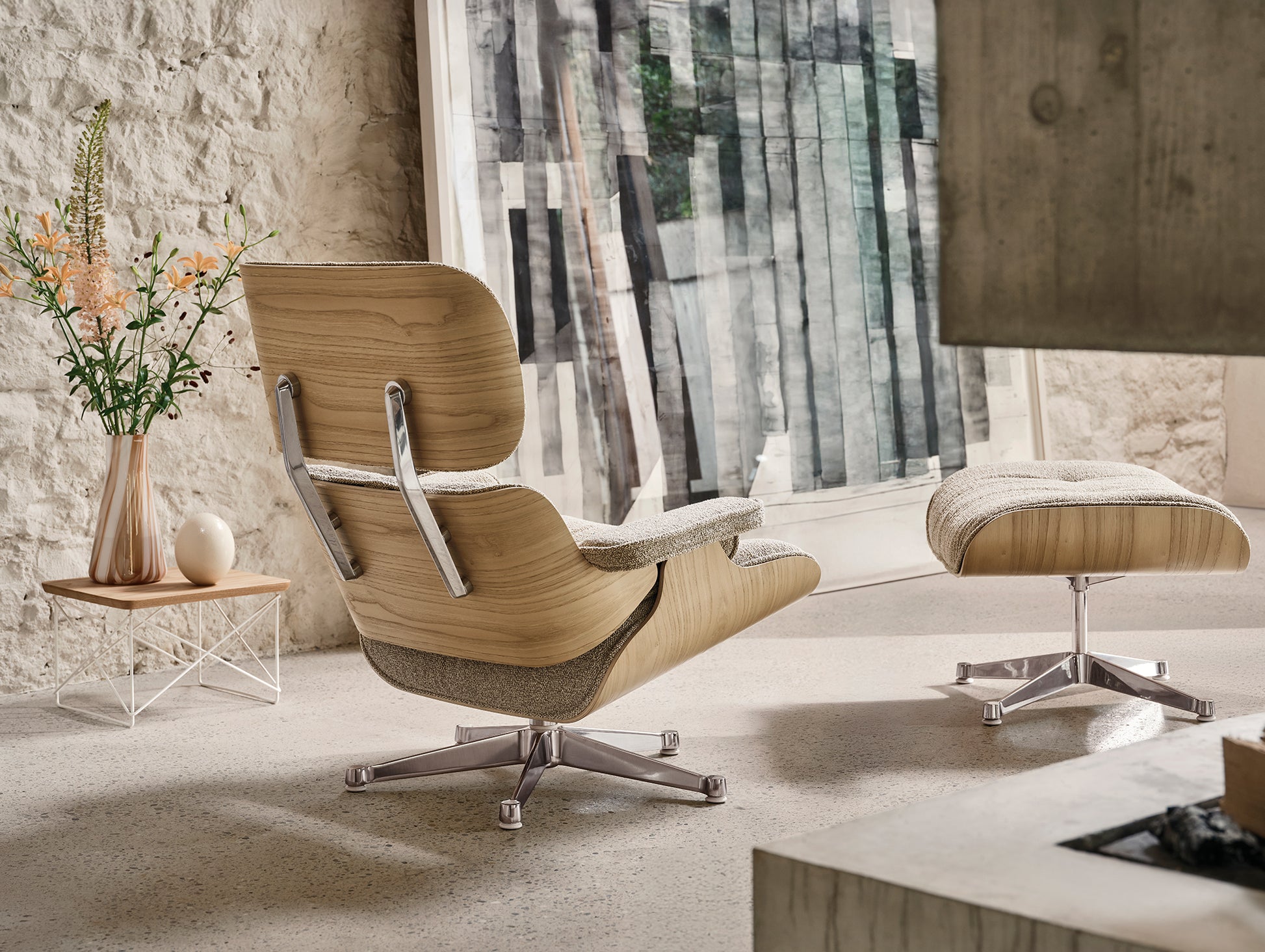 Eames Occasional Table LTR by Vitra  - Oiled Chestnut / White Steel