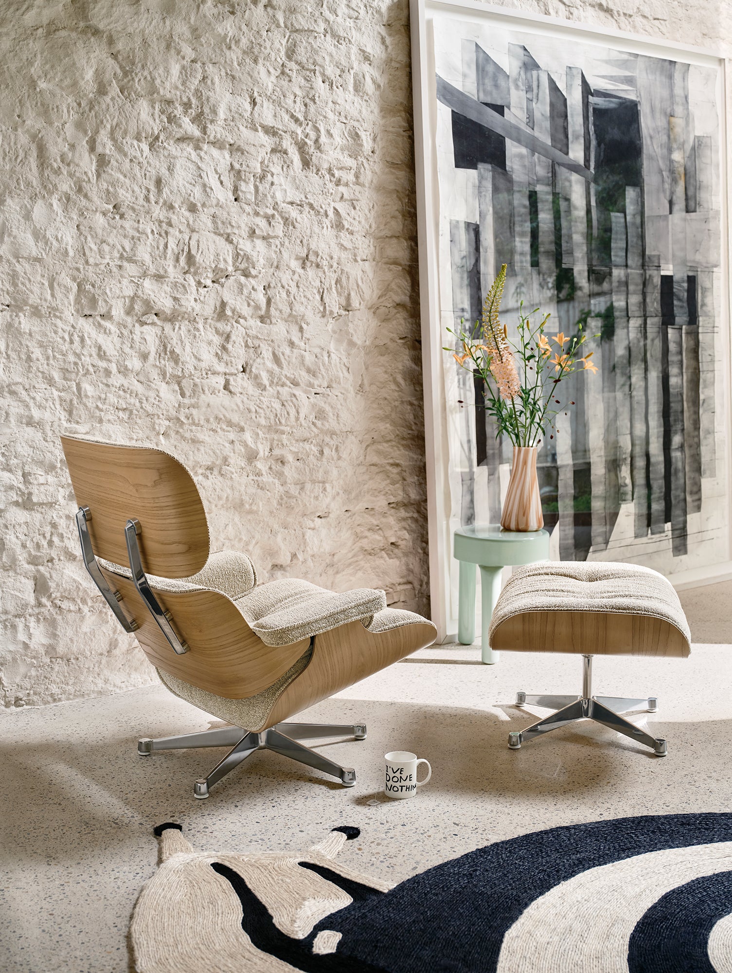 Eames Lounge Chair by Vitra -Lacquered Chestnut / Bamboo Terra 04 Nubia