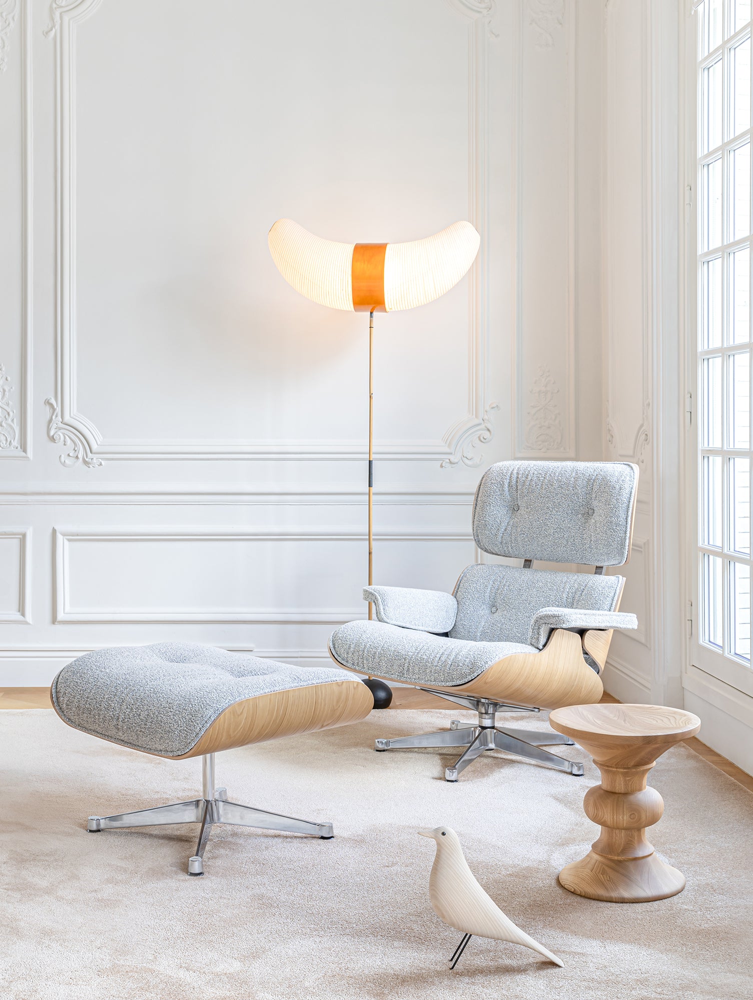 Eames Stool B by Vitra - Chestnut