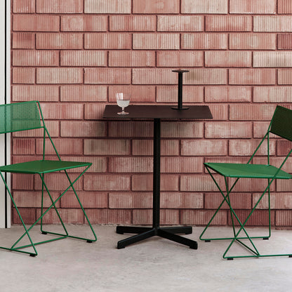 X-Line Chair Outdoor by HAY – Leek Green Powder-Coated Steel Frame / Leek Green Seat and Back