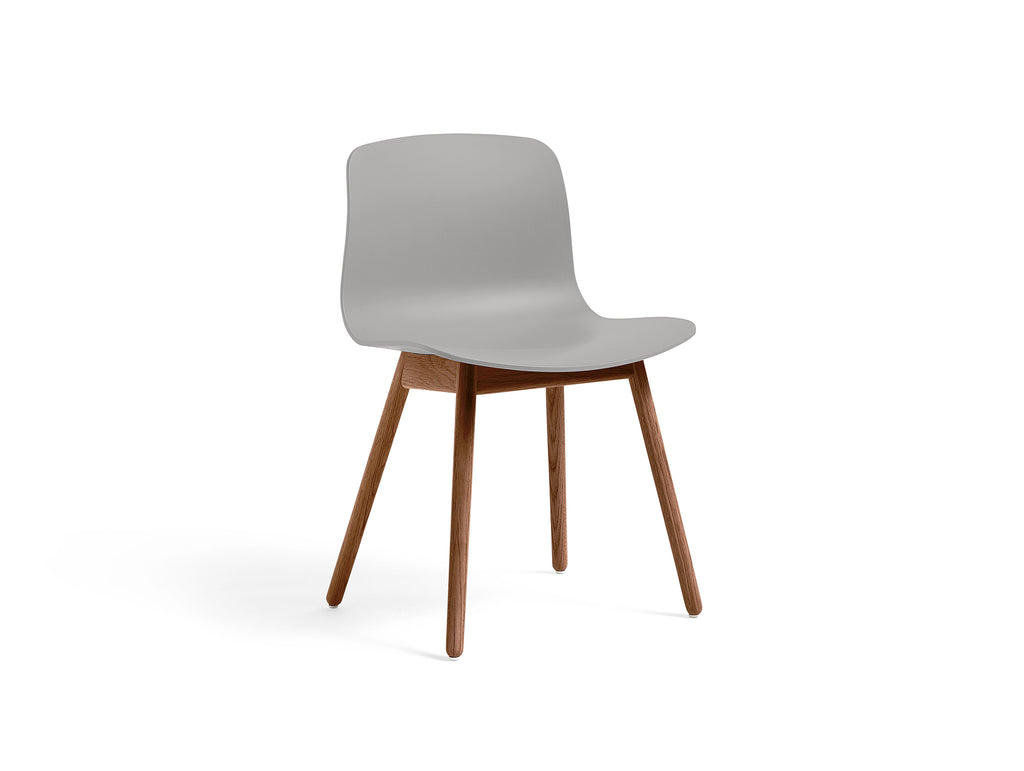 About A Chair AAC 12 by HAY - Concrete Grey 2.0 Shell / Lacquered Walnut Base