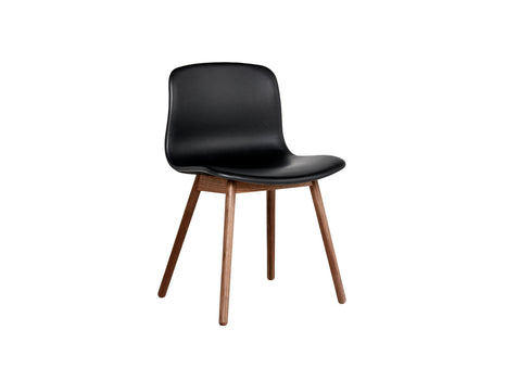 About A Chair AAC 13 by HAY - Black Sense Leather / Lacquered Walnut Base