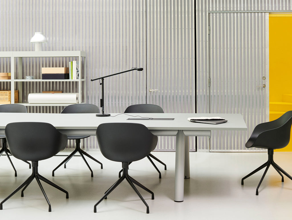 Boa Table by HAY - Metallic Grey Frame / Grey Linoleum Tabletop