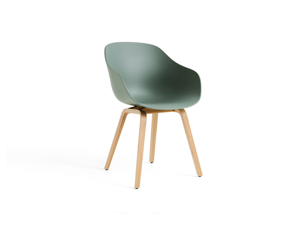 About A Chair AAC 222 - New Colours by HAY / Fall Green Shell / Lacquered Oak Base