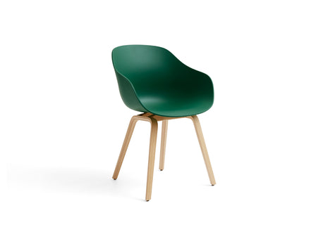 About A Chair AAC 222 - New Colours by HAY / Teal Green Shell / Lacquered Oak Base