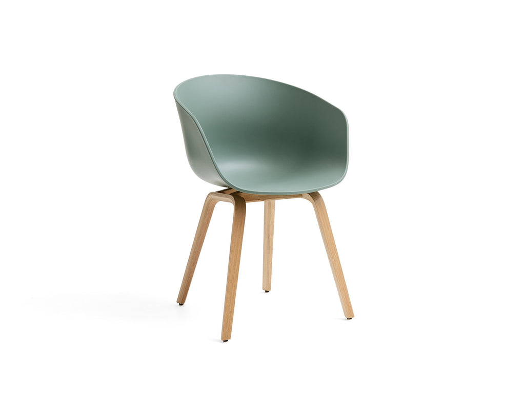 About A Chair AAC 22 - New Colours by HAY - Fall Green Shell / Lacquered Oak Base