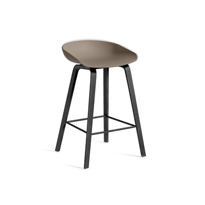 About A Stool AAS 32 by HAY - H 65cm /  Khaki Shell / Black Lacquered Oak Base