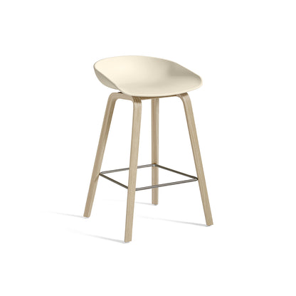 About A Stool AAS 32 by HAY - H 65cm /  Melange Cream Shell / Soaped Oak Base