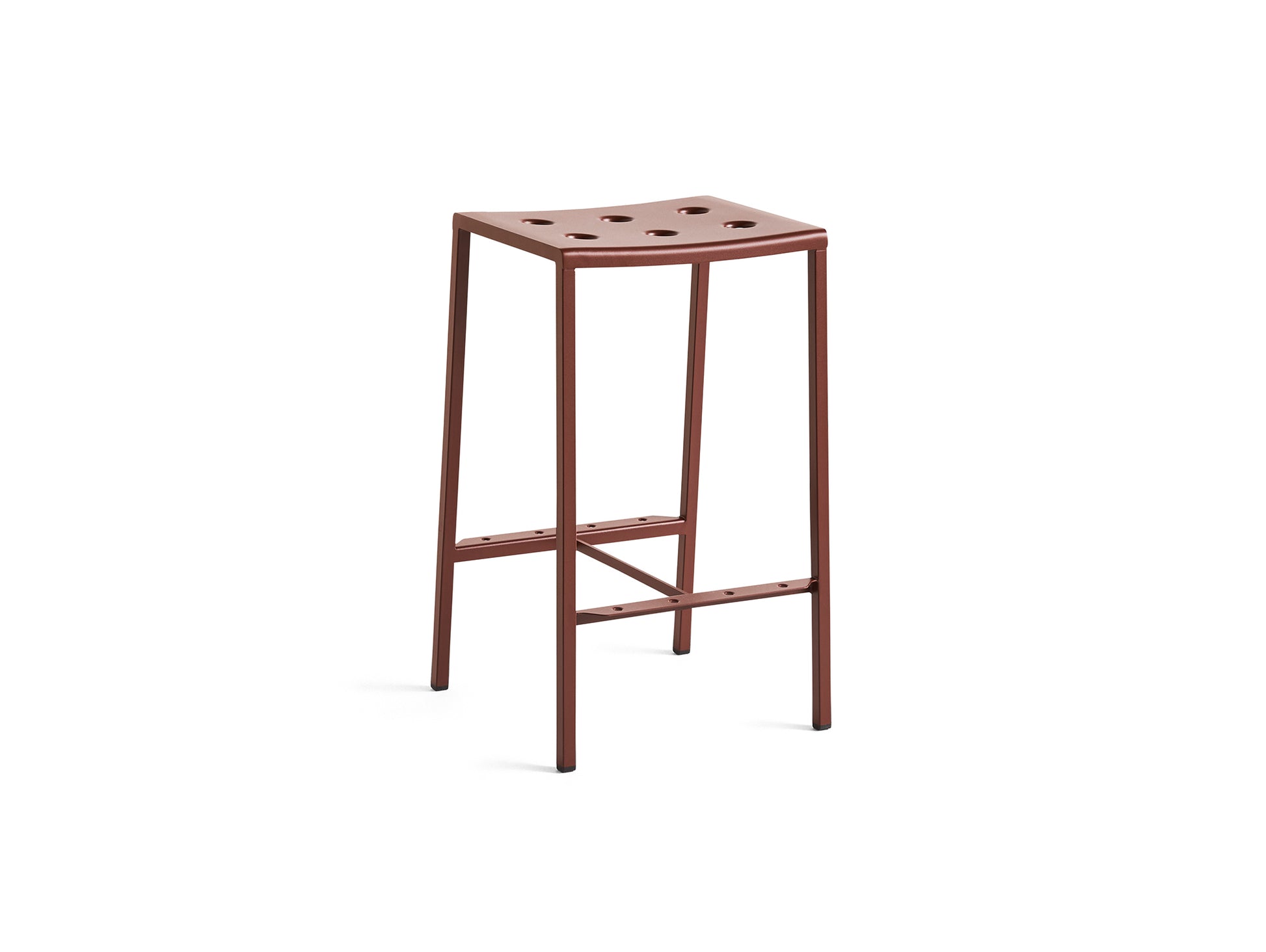 Balcony Outdoor Bar Stool Low by HAY - Iron Red 
