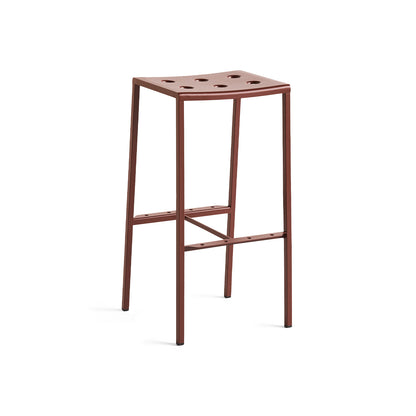 Balcony Outdoor Bar Stool High by HAY - Iron Red 