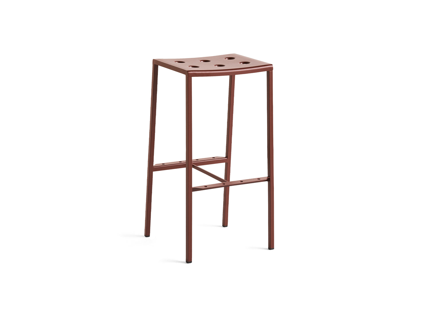 Balcony Outdoor Bar Stool High by HAY - Iron Red 
