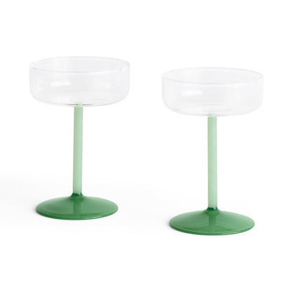 Tint Coupe Glass by HAY - Clear, Jade Light Green and Jade Dark Green