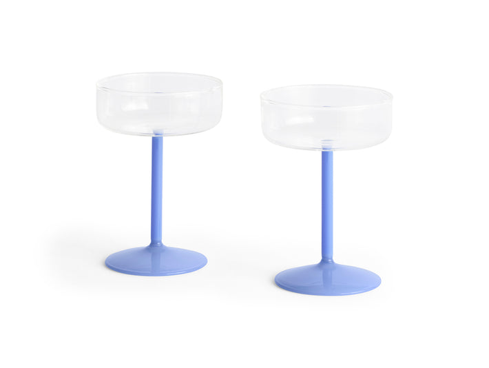 Tint Coupe Glass by HAY - Clear and Jade Light Blue