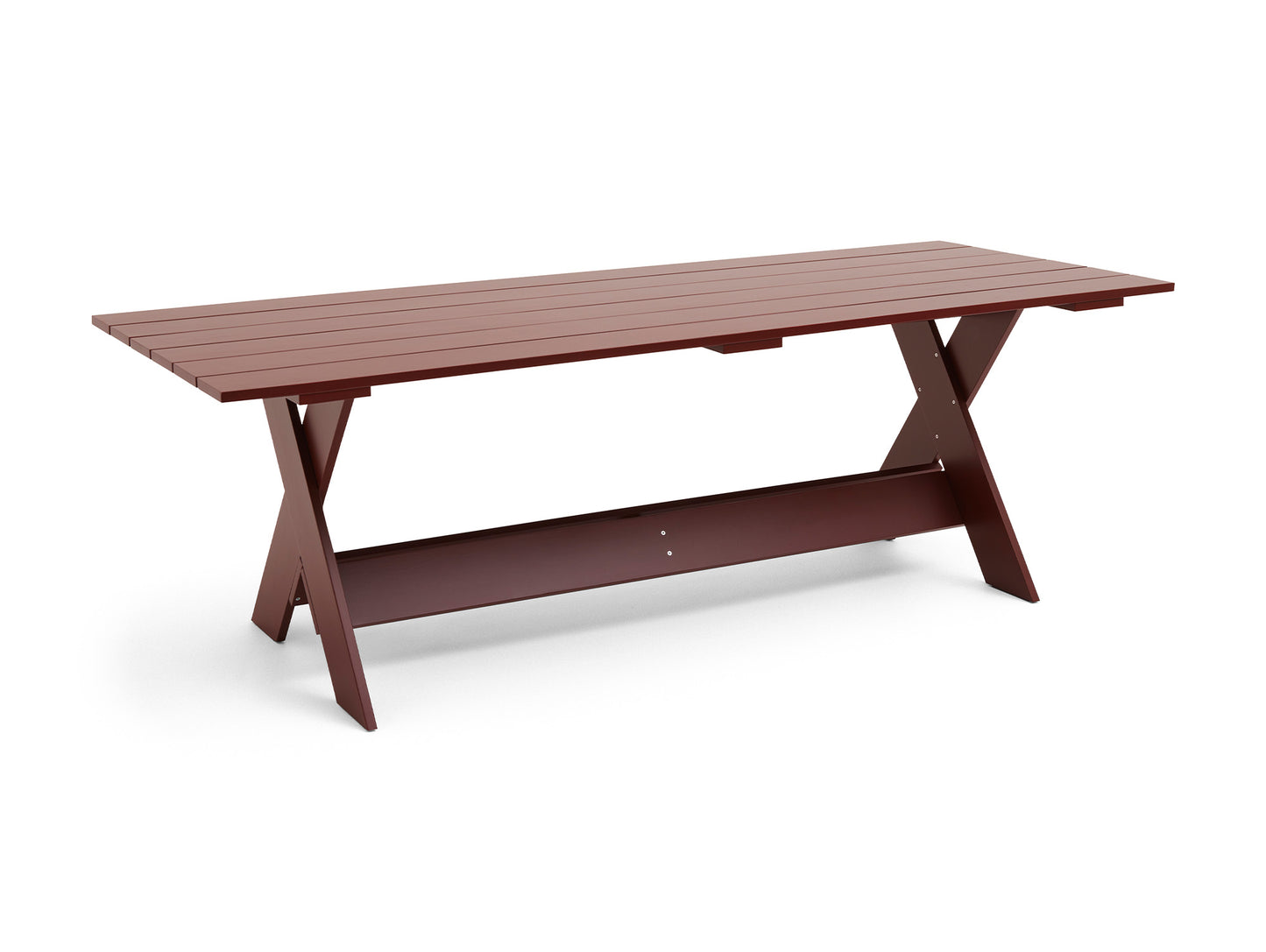 Crate Dining Table by HAY - Length: 230 cm / Iron Red Lacquered Pinewood