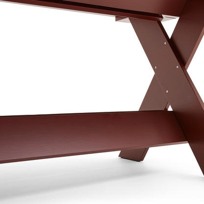 Crate Dining Table by HAY - Length: 230 cm / Iron Red Lacquered Pinewood