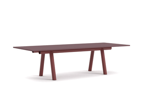Boa Table by HAY - 280 x 110 cm / Barn Red Frame / Burgundy Linoleum Tabletop