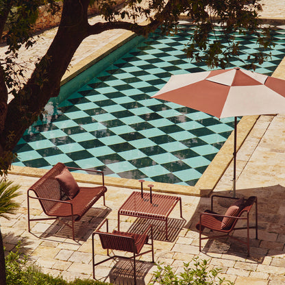 Terrazza Parasol by HAY - Hexagon / Off-White and Burgundy