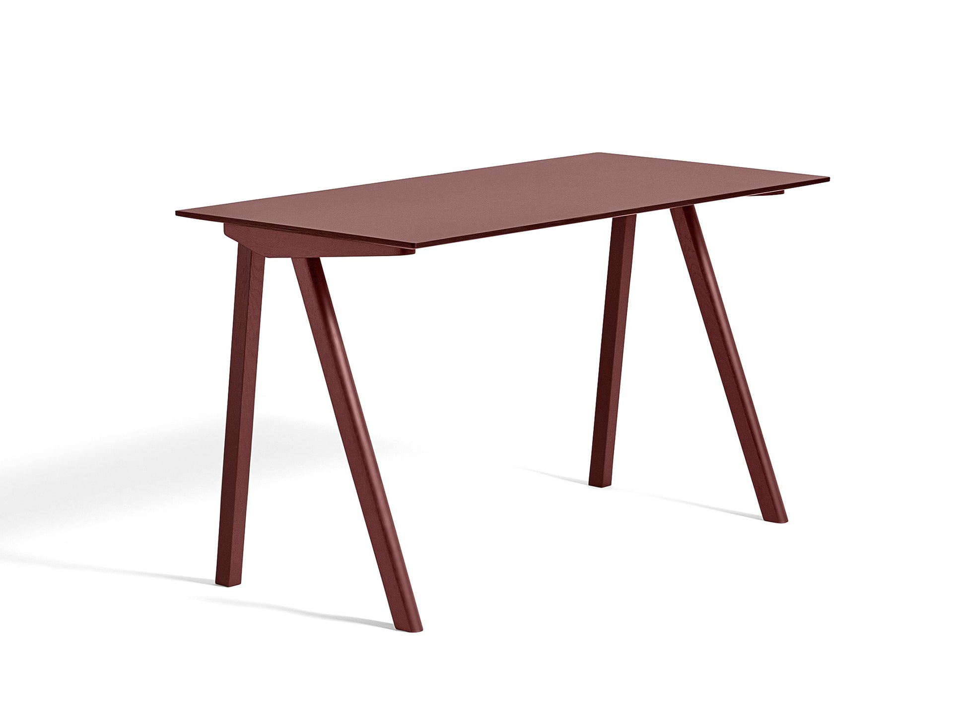 Copenhague Desk CPH90 by HAY -Bordeaux Lacquered Oak  / Burgundy Linoleum