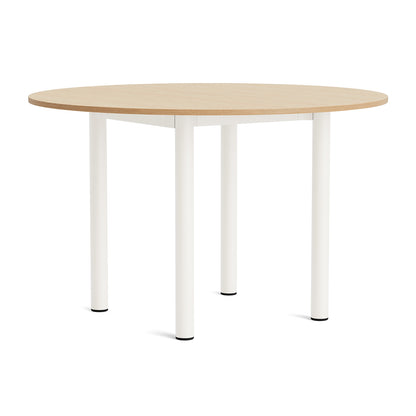 Annex Table Round by HAY - Diameter: 120 cm / Oak Veneer Tabletop / Cream White Aluminium Legs