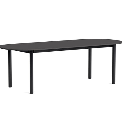 Annex Table Oblong by HAY - L240 cm / Dark Grey Linoleum Top / Solid Black Oak Legs