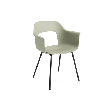 Layout Armchair 211 Metal Base by HAY - Black Steel Base / Pastel Green