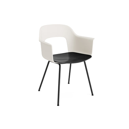 Layout Armchair 211 Metal Base by HAY - Black Steel Base / Cream White / Black Oak