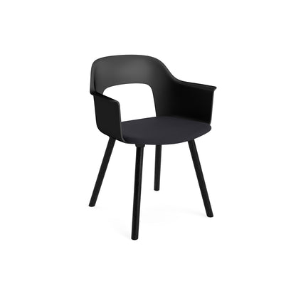 Layout Armchair 223 by HAY - Black Lacquered Oak Base / Black Shell / Steelcut Trio 195