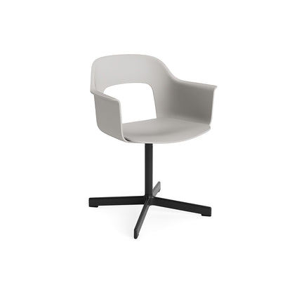 Layout Armchair 231 Swivel Base by HAY - Black Aluminium Base / Sky Grey