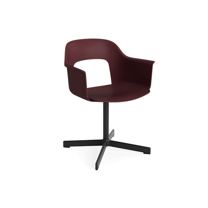 Layout Armchair 231 Swivel Base by HAY - Black Aluminium Base / Bordeaux