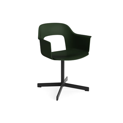 Layout Armchair 231 Swivel Base by HAY - Black Aluminium Base / Bottle Green 