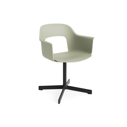 Layout Armchair 231 Swivel Base by HAY - Black Aluminium Base / Pastel Green 