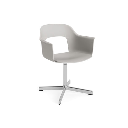 Layout Armchair 231 Swivel Base by HAY - Polished Aluminium Base / Sky Grey