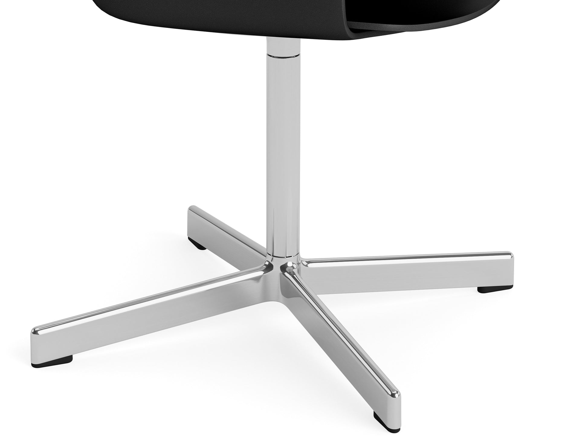 Layout Armchair 231 Swivel Base by HAY - Polished Aluminium Base / Black