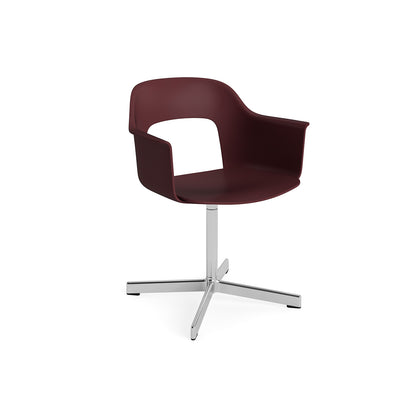 Layout Armchair 231 Swivel Base by HAY - Polished Aluminium Base / Bordeaux