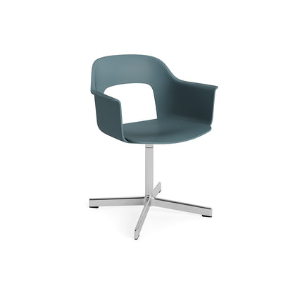 Layout Armchair 231 Swivel Base by HAY - Polished Aluminium Base / Ocean
