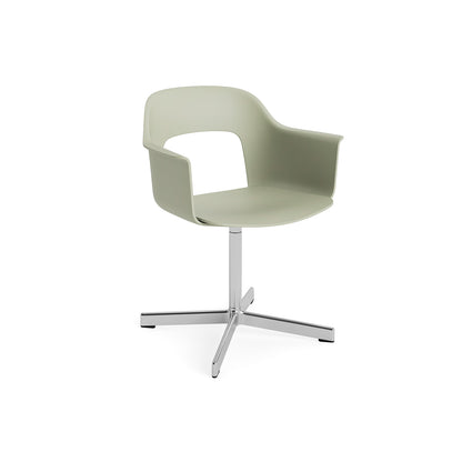 Layout Armchair 231 Swivel Base by HAY - Polished Aluminium Base / Pastel Green