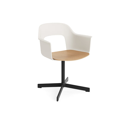 Layout Armchair 232 Swivel Base by HAY - Black Aluminium Base / Cream White / Oak