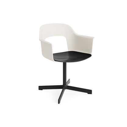 Layout Armchair 232 Swivel Base by HAY - Black Aluminium Base / Cream White / Black Oak