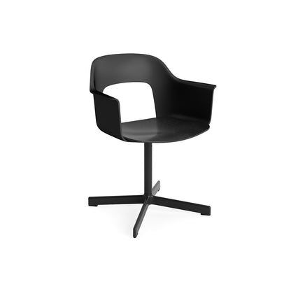 Layout Armchair 232 Swivel Base by HAY - Black Aluminium Base / Black / Black Oak