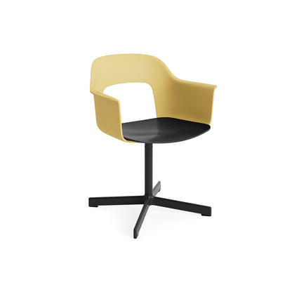 Layout Armchair 232 Swivel Base by HAY - Black Aluminium Base / Biscotti / Black Oak