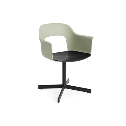 Layout Armchair 232 Swivel Base by HAY - Black Aluminium Base / Pastel Green / Black Oak